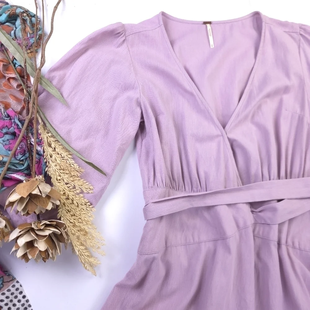Free People Elegant Lavender Wrap Maxi Dress Sz Xs - Picture 9 of 11